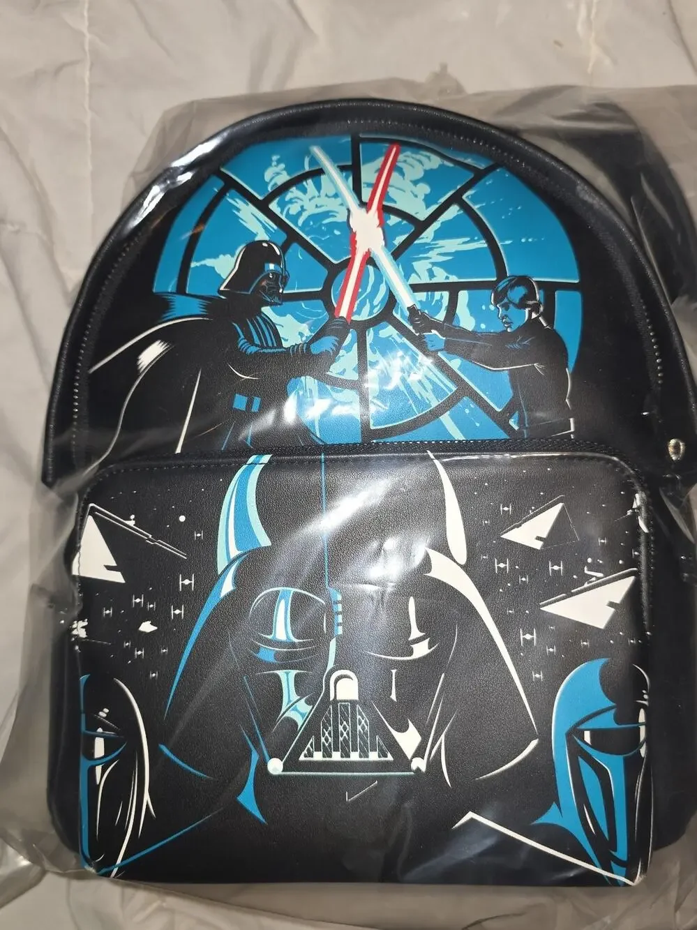 NWOT loungefly Disney star wars darth Vader vs Luke mini backpack bookbag purse!